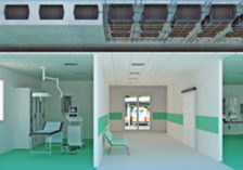 Lightened bidirectional slab system with high structural performance for hospitals