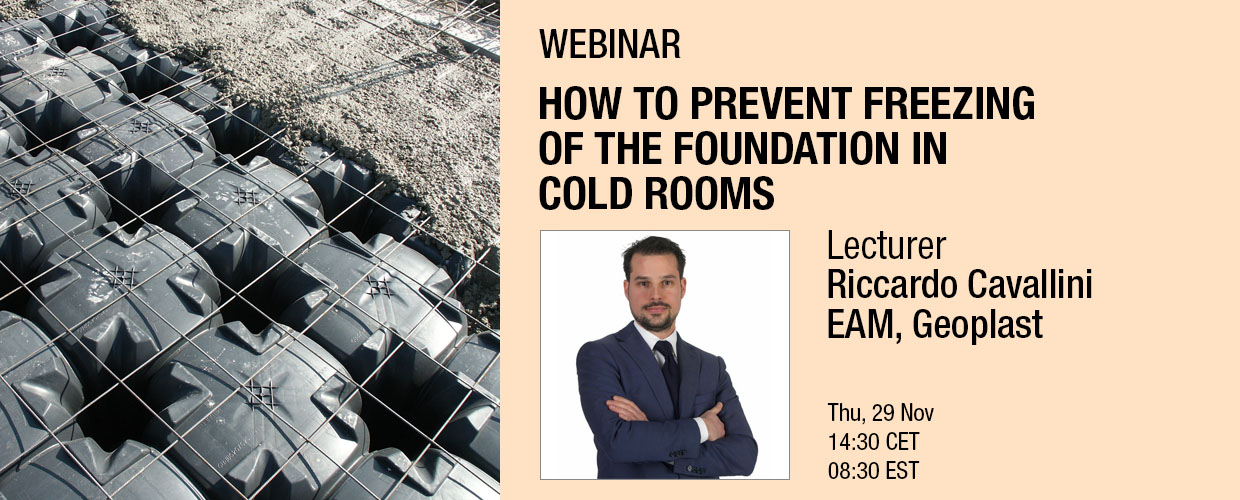 Geoplast webinar, How to prevent freezing of the foundation in cold rooms. Lecturer Riccardo Cavallini