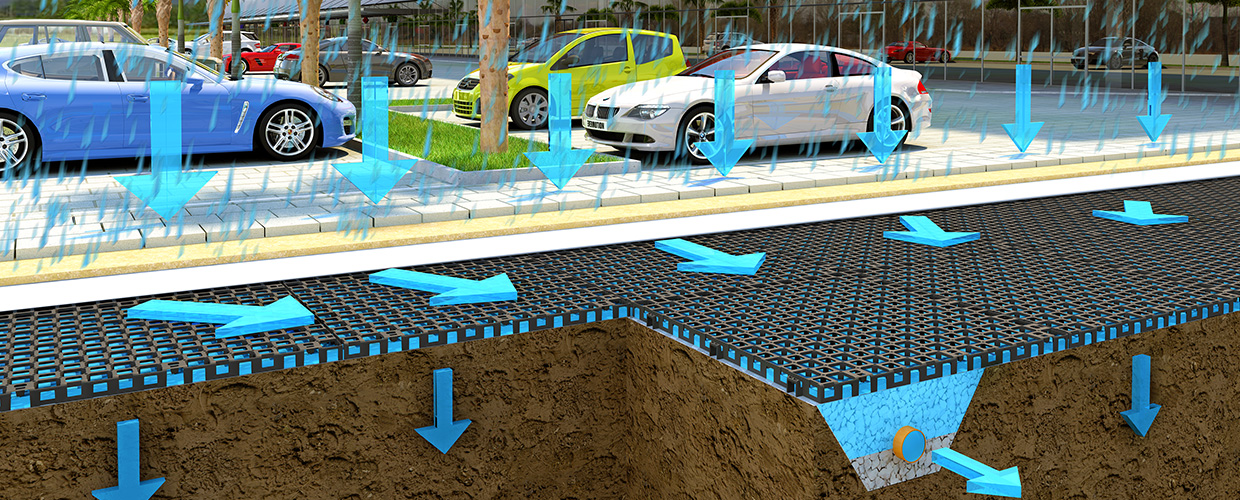 Geocell drainage systems