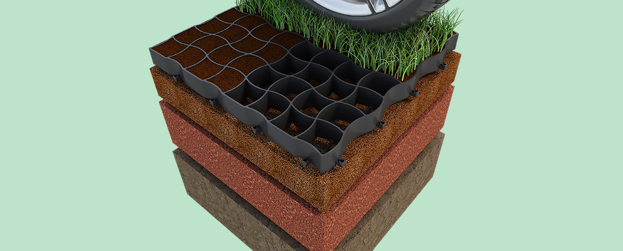 Geoplast Runfloor grid for soil stabilization