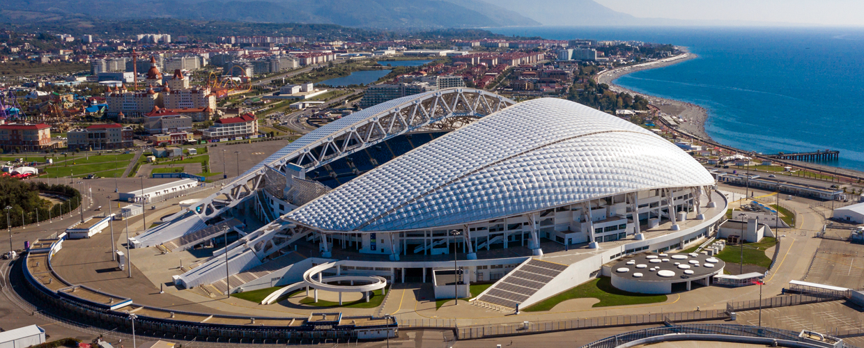 Geoplast, Geotub, Estadio Olímpico Fisht, Sochi, Rusia