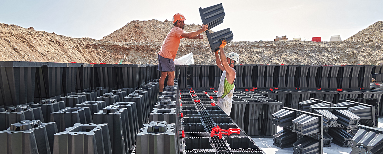 Geoplast, Aquabox, construcción, Aeropuerto Milán Bérgamo