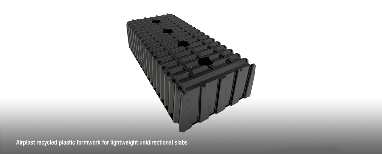 Airplast recycled plastic formwork module for lightweight unidirectional slabs