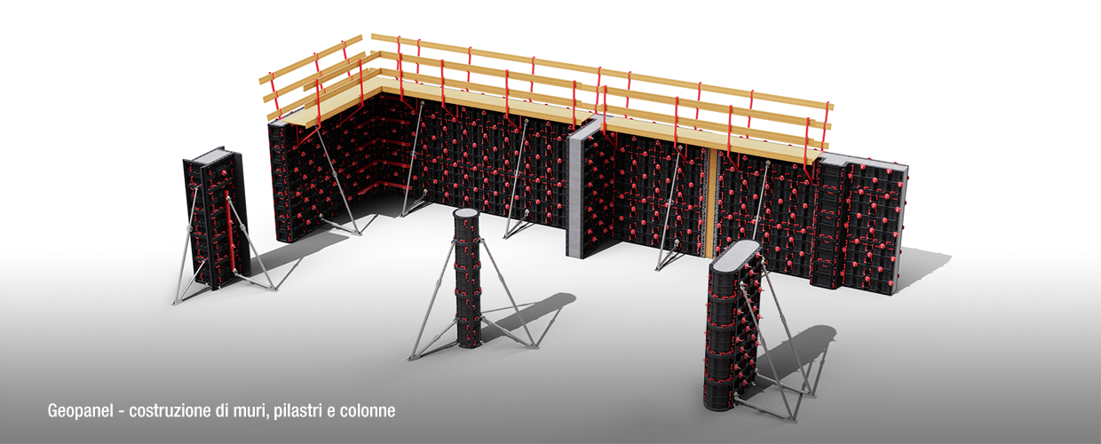 Geopanel - costruzione di muri, pilastri e colonne