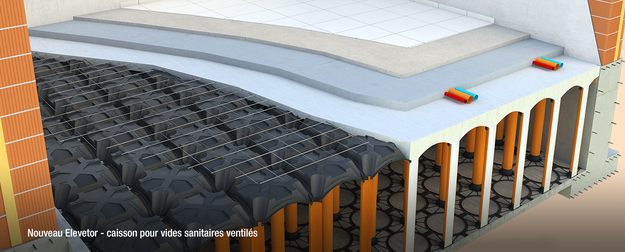 Geoplast Nouveau Elevetor Caisson pour vides sanitaires ventilés